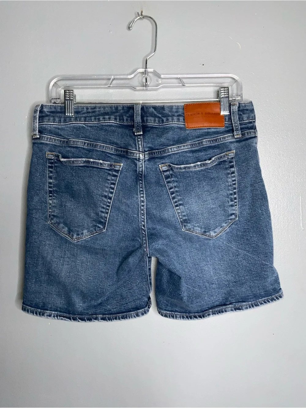Lucky Brand Mid-Rise Dark Blue Button-Front Denim Shorts 8